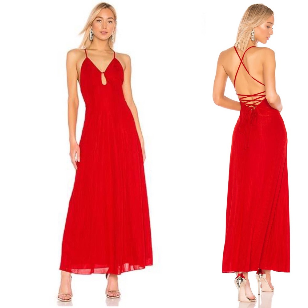 House of Harlow x REVOLVE Red Open Back Maxi Dress M